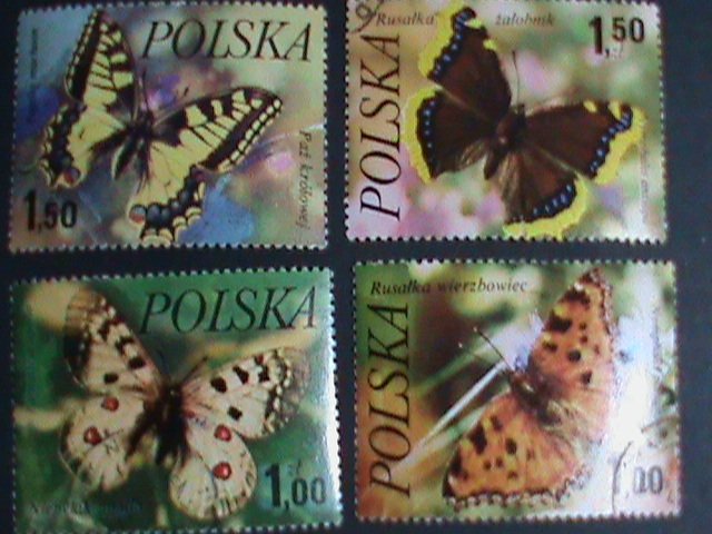 POLAND STAMP- COLORFUL BEAUTIFUL LOVELY BUTTERFLY JUMBO LARGE CTO STAMPS-VF