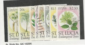 St. Lucia, Postage Stamp, #954//962 Used, 1990 Trees, JFZ