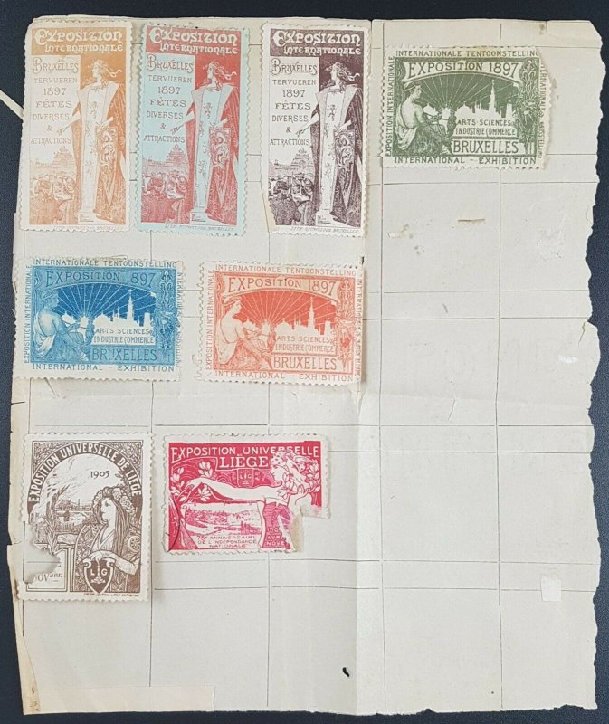 Belgium Brussels 1897 & Later International Exposition Poster Stamps/Cinderellas