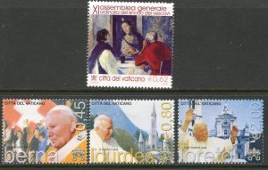 VATICAN Sc#1308-1311 2005 General Assemblies & Journeys Complete Sets Mint LH