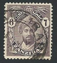 Zanzibar Scott #187 Sultan Khalifa bin Harub w/serifs Used