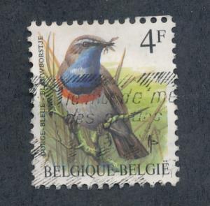 Belgium 1985  Scott 1222 used - 4fr, bird, Gorge bleue