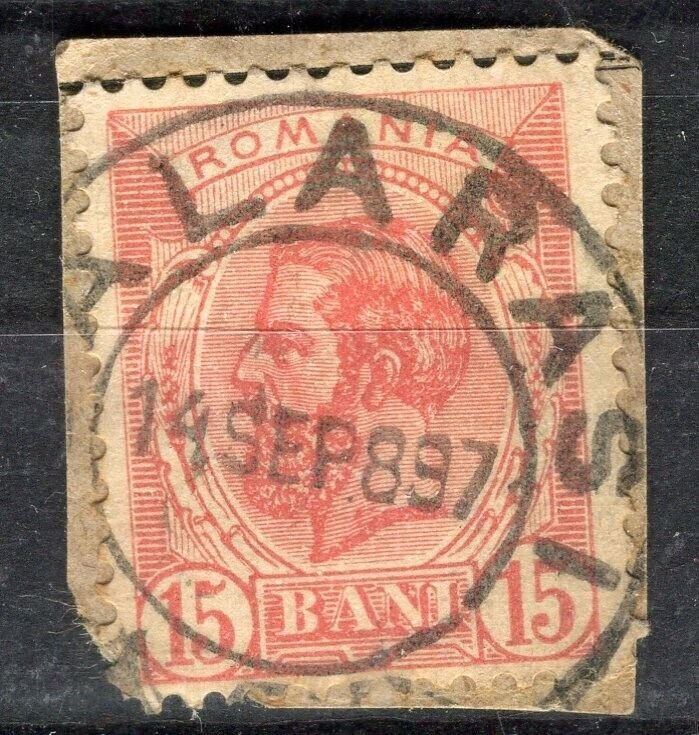 ROMANIA; 1894 classic Karl issue fine used 15b. value nice Postmark