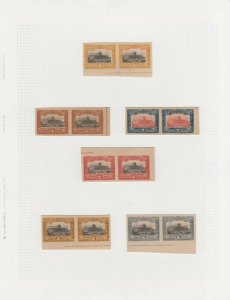 PARAGUAY 1905-10 LION & PALACE Sc 91-128 PROOFS COLLECTION 19 SINGLES & 29 PAIRS