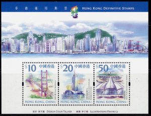 HONG KONG QEII SG MS990, 1999-2002 Landmarks mini sheet, NH MINT. Cat £38.