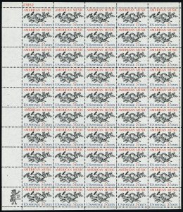 American Music Sheet of Fifty 5 Cent Postage Stamps Scott 1252