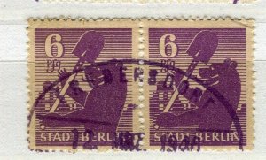 GERMANY; BERLIN 1946 Allied Zone issue fine used 6pf. Pair