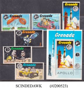 GRENADA 1971 APOLLO MISSION / SPACE EXPLORATION SET OF 6-STAMPS & 1 MIN/SHT MNH