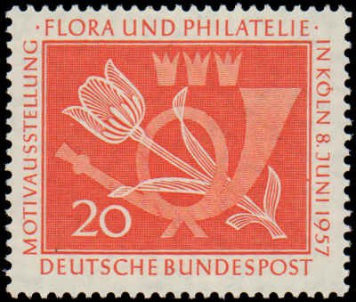 Germany #764, Complete Set, 1957, Flowers, Stamp Show, Never Hinged