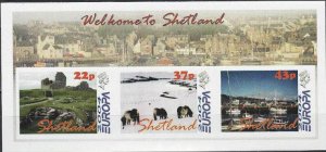 SHETLAND - 2004 - Europa,  Welcome to Shetland -Imp 3v Sheet-M N H-Private Issue