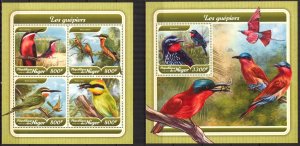 Niger 2017 Birds Bee Eaters sheet + S/S MNH