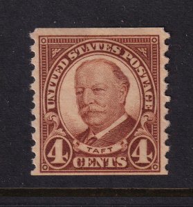 1930 Sc 687 Taft 4c brown horizontal coil MHR OG single stamp (E