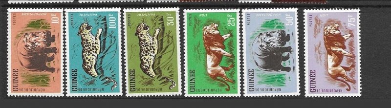 GUINEA Sc 248-53 NH issue of 1962 - ANIMALS