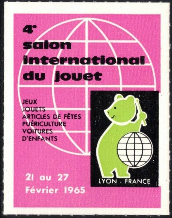 FRANCE LYON SALON INTERNATIONALE DU JOUET 21-27 FEV 1965 CINDERELLA POSTER LABEL