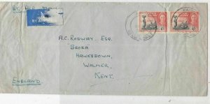 gold coast 1946 people working air mail stamps cover ref 20693