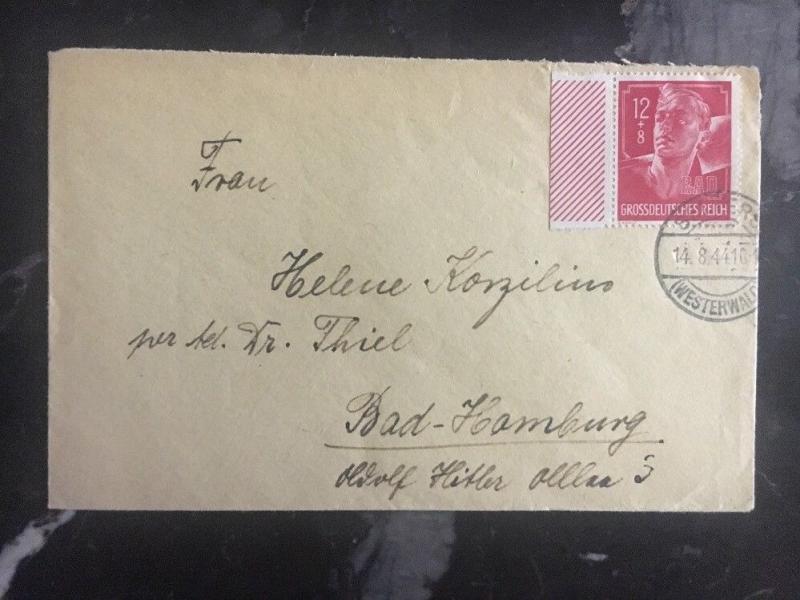 1944 Selters Germany Cover To Hamburg  # B282 Stamp Corpsman