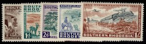 SOUTHERN RHODESIA QEII SG71-75, 1953 centenary of Mrs J M Ebalim set, LH MINT.