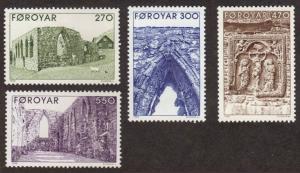 Faroe Islands #182-85 MNH ruins