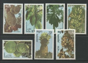 Thematic Stamps Plants - KAMPUCHEA 1986 FRUITS 7v 764/70 mint