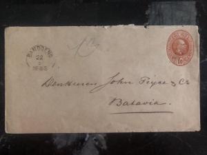 1888 Bandung Netherlands Indies Postal Stationary Cover To Batavia