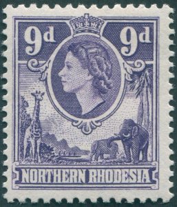 Northern Rhodesia 1953 9d violet SG69 unused