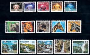 [66333] Zimbabwe Rhodesia 1978 Def. Gems Rhino Lion Giraffe Waterfalls  MNH