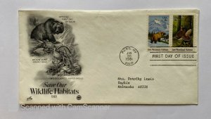 US FDC WITH CACHET 	SAVE OUR WILDLIFE HABITATS	1981	RENO, NV 		SET OF 2 	18	CE	 