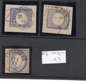 GERMANY # 18 x 3 SUPERB VARIOUS TOWN/CITY SON CANCELS  CAT VAL $18.75