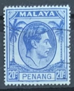 PENANG 1949 20 cents SG15 USED