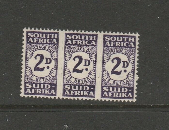 South Africa 1943/4 Postage Due, Correct unit of 3 2d MM SG D32
