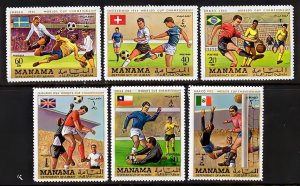 Manama 1970 Mi#262/267 WORLD CUP 1950-1970 Set (6) Perforated MNH