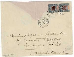 Anjouan 1913 Diego Suarez cancel on cover, Scott 22