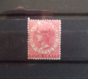 Straits QV 1867 4c deep rose SG12a mint