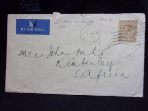 GEORGE V 1/- 'H & M' PERFIN ON COVER TO SOUTH AFRICA