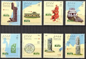 Sahara OCC. R.A.S.D.  1992 Discovery of America Culture Maya Set of 8 MNH