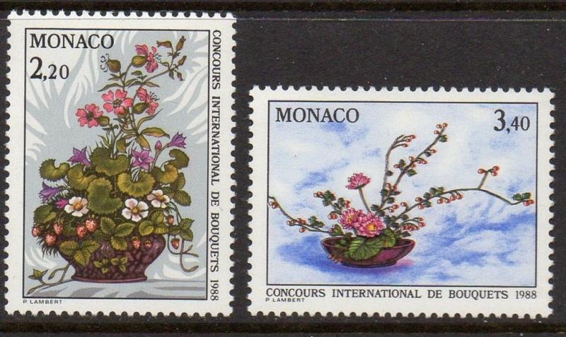 Monaco 1987 Flowers VF MNH (1591-2)