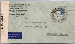 SCHALLSTAMPS BRAZIL 1940-45 POSTAL HISTORY WWII CENSORED AIRMAIL COVER ADDR USA