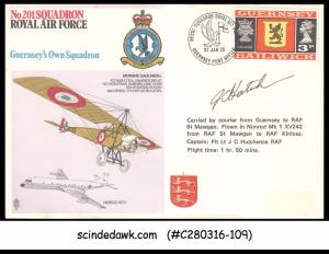 BAILIWICK GUERNSEY - 1973 No201 SQUADRON ROYAL AIR FORCE SPECIAL COVER WITH SPEC