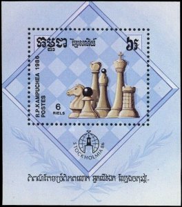 1986 Cambodia Kampuchea 798/B149 Chess 9,00 €
