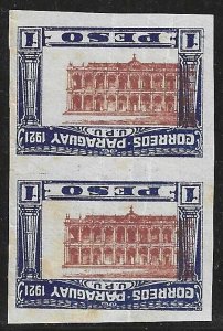 Paraguay, 1922, Scott #244c Imperf Pair, Inverted Center, Unused