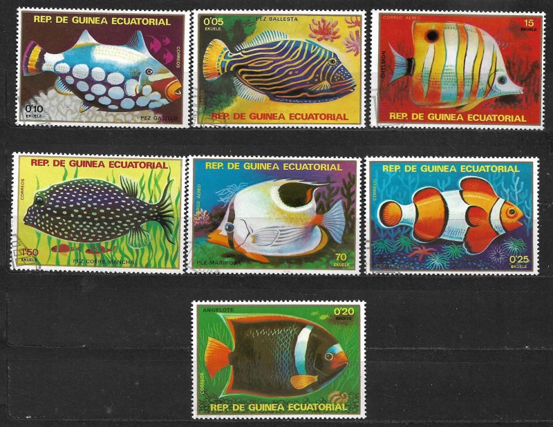 COLLECTION LOT OF 35 EQUATORIAL GUINEA STAMPS CLEARANCE 2 SCAN