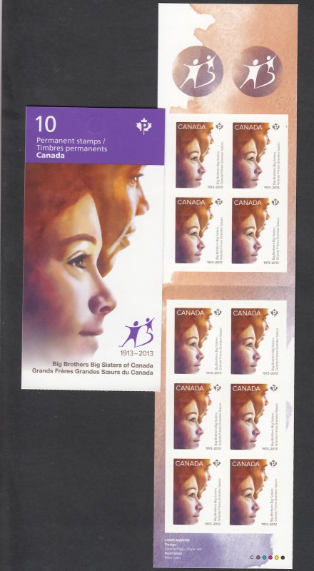 BIG BROTHERS BIG SISTERS CLUB = Booklet of 10 MNH Canada 2013 #2645