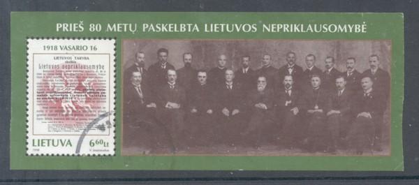 Lithuania Sc 594 1998 Independence stamp sheet used