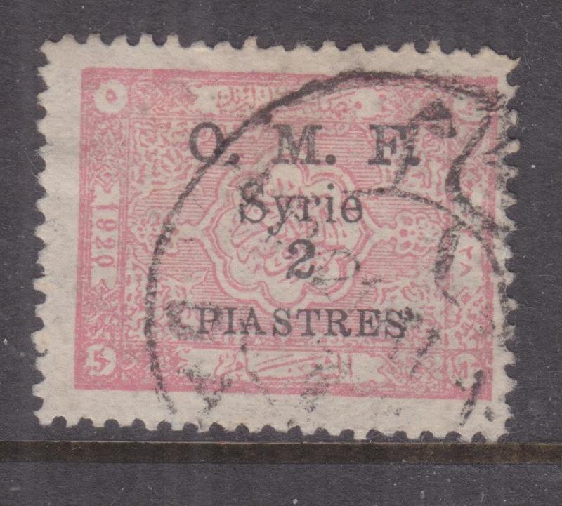 SYRIA, 1921 Damascus Issue on Arab Kingdom, 2pi. on 5m. Rose, used.