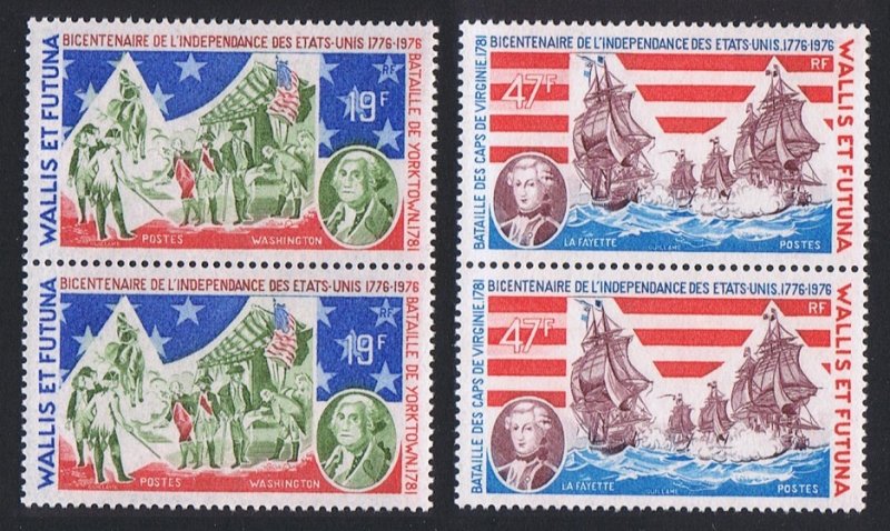 Wallis and Futuna American Revolution 2v in pairs 1976 MNH SC#C72-C73