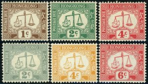 HONG KONG #J1-J3 #J6-J8 Postage Due Stamp Collection British Commonwealth MLH