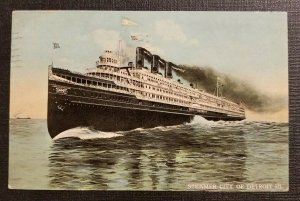 1912 Postcard Cover Steamer City of Detroit Buffalo NY to Washington DC