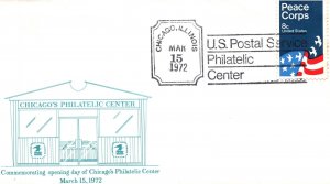 US SPECIAL EVENT CACHET COVER OPENING DAY OF CHICAGO'S PHILATELIC CENTER 1972