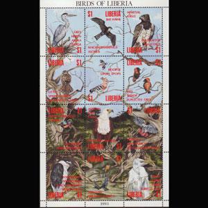 LIBERIA 1993 - Scott# 1161 Sheet-Local Birds NH
