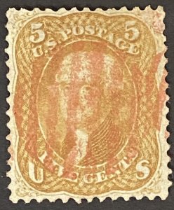 US Stamps- SC# 67 - Used - Red Grid Cancel - With Certification - CV =   $810.00